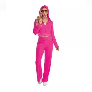 Couture Cutie Pink Track Suit Jumpsuit Size XL 14-16, Halloween, Party, Costume